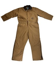 Berne Insulated Long Sleeve Coveralls Canvas Camel Youth Sz L 14/16 Workwear C