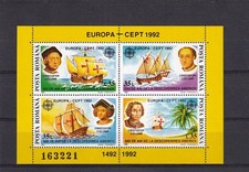 SA08c Romania 1992 EUROPA 500th Anniv of Discovery of America minisheet CV$25