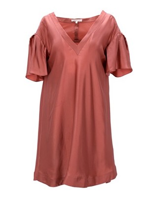 Vanessa Bruno Pink Silk Mini Sheath Dress Female Pink 42