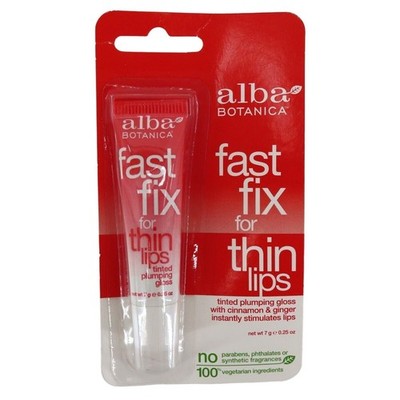 Alba Botanica Fast Fix Thin Lips Tinted Plumping Gloss .25oz 724742007973 NEW