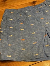 Columbia PFG Men  s Omni Shade Swim Trunks SZ M Fishing Shorts Fish Theme Elastic