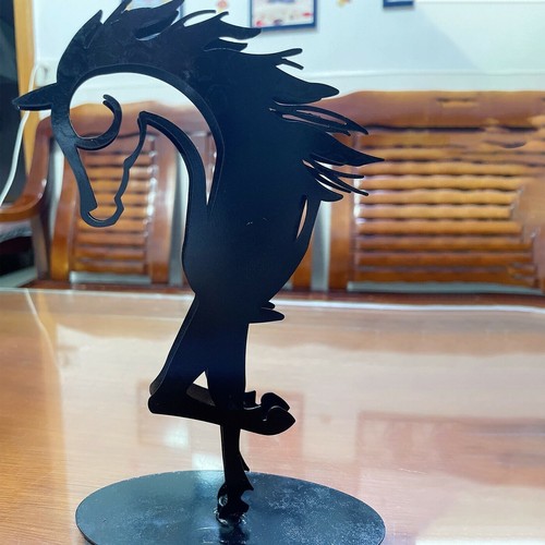 Kuss-Pferde-Skulptur, moderne Statue, rustikale Metallkunst, Männer, Geschenk - Bild 7 von 8