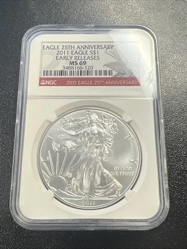 2011 American Silver Eagle 1oz. - NGC MS 69 / 25th Anniv. / Early Releases - NR!