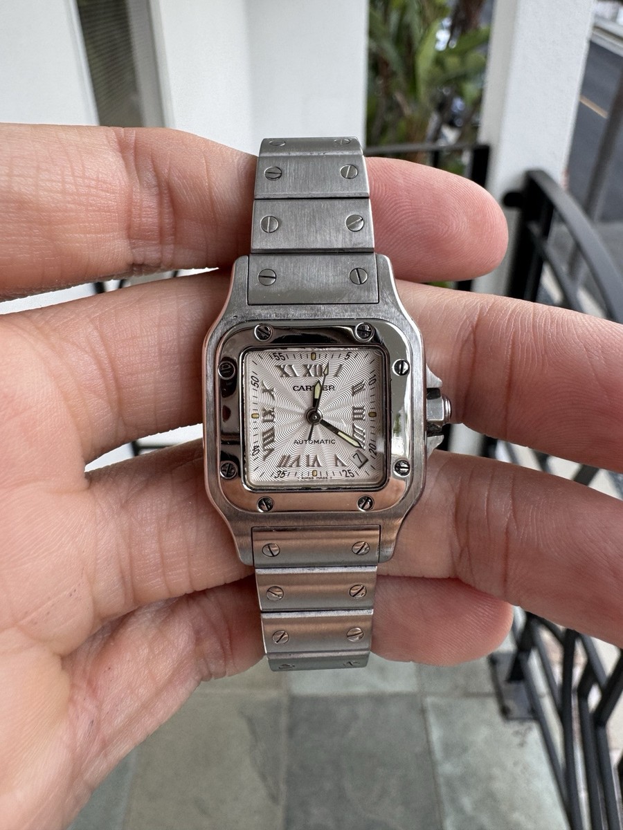 Cartier Santos Galbee Steel Automatic 2423 Guilloche Dial Date