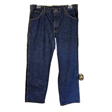 Dickies Mens Jeans 38x30 Blue Denim Straight Leg Workwear 5 Pocket Stretch