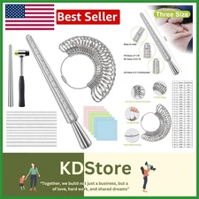 Complete Ring Sizer Measuring Tool Kit with Mandrel, Metal Stick & Accessories