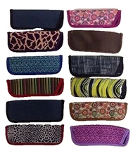 Wholesale Lot-10pc soft slim FGX & Other Women Beautiful patterns Eyeglass Cases