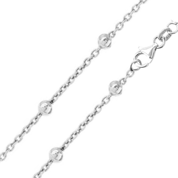Cavill Silberhalskette Damen 925 Silber Rhodiniert Kugel Glieder 45 Cm-image