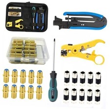 Coax Cable Crimper Tool Kit, Coaxial Compression Tool for rg6 rg59 rg11, Wire