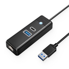 ORICO USB to 2.5GbE Ethernet Adapter, USBA Hub Ethernet 2.5Gbps with 2 USB 3....