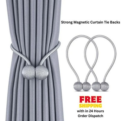 2x Starke Magnetische Vorhang Raffhalter Kugel Clips Schnalle Weben Seil Halter Haken