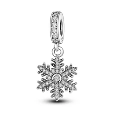 LAZA European Winter Snowflake DIY Charm fit Women Bracelet 925 Sterling Silver