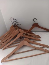 9 Assorted Wooden Hangers. Used But In Good Condition