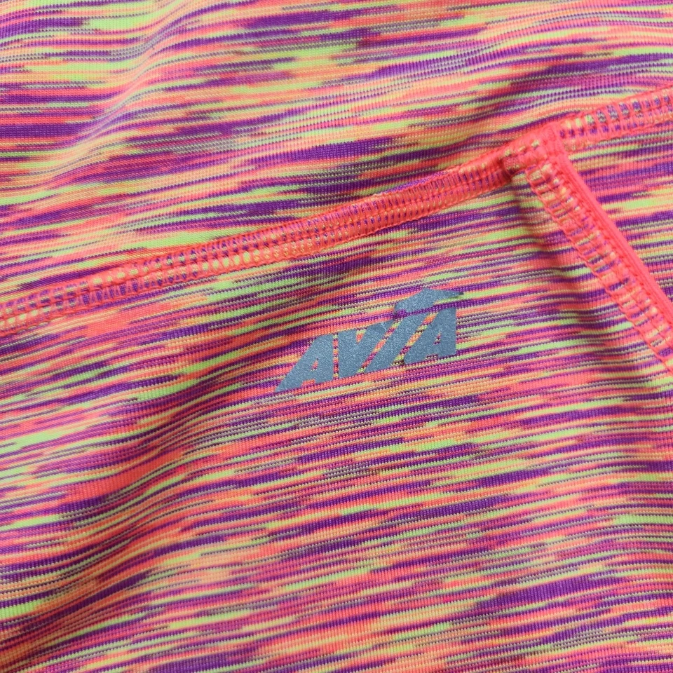 Leggings Avia Mujer M Neón Naranja Rosa Tinte Espacial Recortado Capri Entrenamiento Yoga Gimnasio Foto 2 de 4