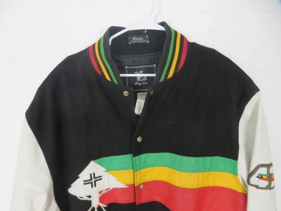 Куртка мужская LRG Lifted Research Group 4XL черная университетская раста бомбардировщик вышитая - Изображение 2 из 4