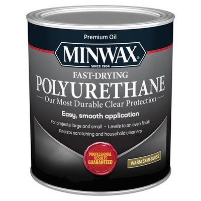 Minwax Fast Drying Polyurethane Protective Wood Finish, Quart, Semi-Gloss 