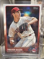2015 Topps Trevor Bauer #111 Cleveland Indians Baseball Card Rainbow Foil