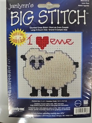  Janlynn Big Stitch Quick & Easy Cross Stitch Love Ewe Sealed 5 x5