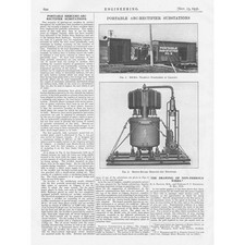 Portable Mercury Arc Rectifier Substations 2x Vintage Engineering Prints 1931