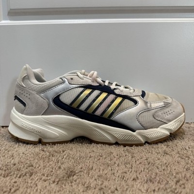Adidas Strutter Shoes Mens Size 10.5 White Gold Black Cloudfoam Sneakers IG4351