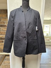 Old Navy Women's Blazer Jacket Size Large Black One Button NWT Career