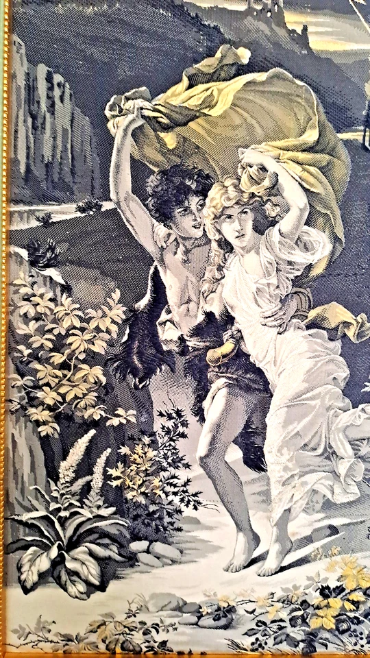 ANCIEN TABLEAU TISSE RUBAN DE SOIE NEYRET FRERES ST ETIENNE    L ORAGE - Photo 3/4