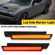 For 2015-2022 Dodge Challenger Smoked Lens Amberred Led Side Marker Lights Kits For 2015-2022 Dodge Challenger Smoked Lens Amberred Led Side Marker Lights Kits