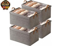 Stoff Aufbewahrungsbox Mit Deckel &Amp; Griff, 4 StüCk Faltbare Aufbewahrung