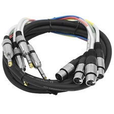 SAXT 4 Channel 10' TRS to XLR Female Audio Snake Cable