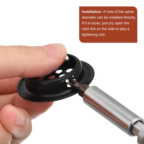 53mm Circular Soffit Vent, 40pcs Stainless Steel Round Air Vents, Black - Picture 4 of 5