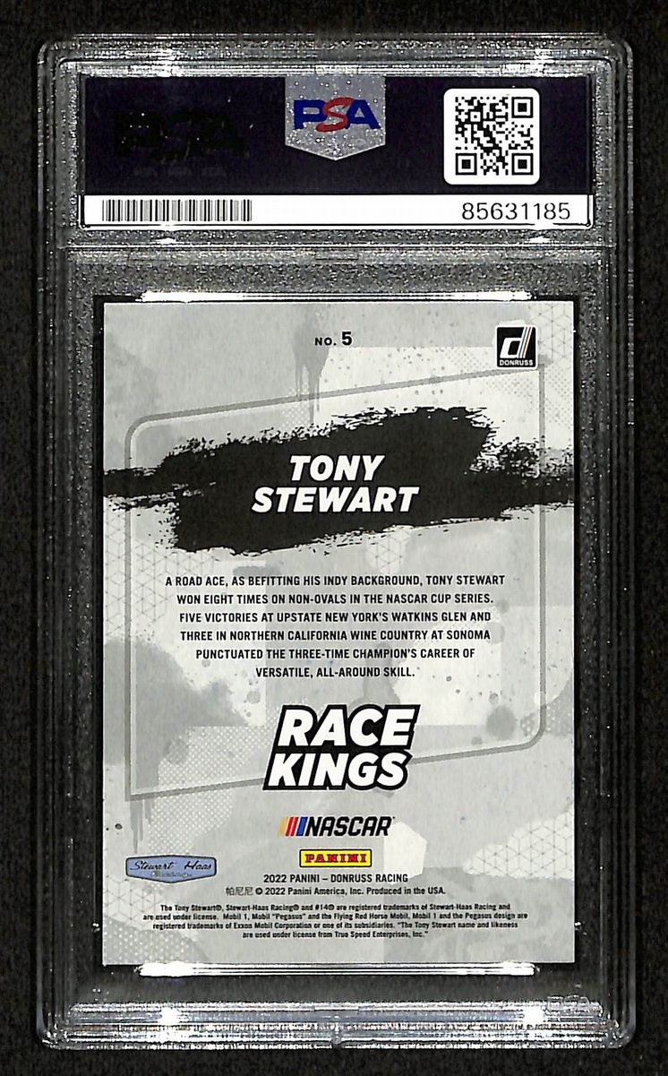 Tony Stewart Signed/Auto 2022 NASCAR Panini Race Kings Card #5 PSA/DNA 200479 view 2