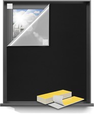 50"x59" Portable Blackout Curtains Blinds Windows W/ Hook Loop Tapes 100