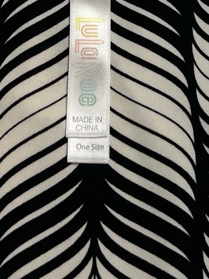 Leggings LuLaRoe OS Talla Única NEGRO Blanco TRIBAL PLUMA ÉTNICA Abstracto Neutro Foto 4 de 4