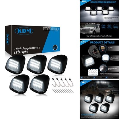 KDM Cab Roof Marker Light for 1999-2016 Ford F250 F350 F450 F550 Super Duty