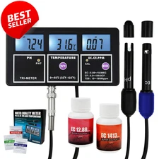 5-in-1 Water Quality Tester pH EC TDS Temp Backlight Rechargeable Monitor US