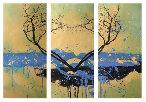 Heart Love Trees Abstract art Oil Paintings 3x3016 not posters,framing available