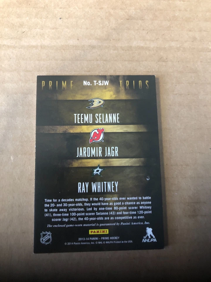 2013-14 Panini Prime Trios Jerseys #EJWS Jaromir Jagr/Ray Whitney/Teemu Selanne - Image 2 of 2