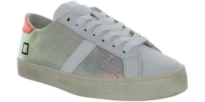 Italienische Damen D.A.T.E. HILL LOW CALF rosa schimmernde Lederhalbschuhe