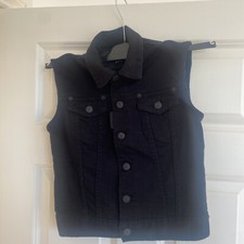 Rrp£399 dsquared 24-7 women Sleeveless Black Denim Jacket. new size S/38