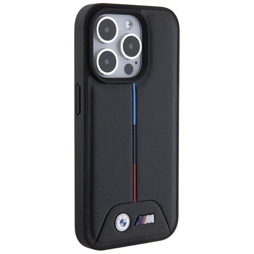 Funda de móvil iPhone 15 Pro BMW imitación cuero rayas negro rojo azul logotipo - Imagen 3 de 7