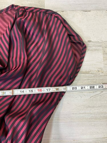 Vtg BRIOCHE California 80's Black Red Striped Peplum Dress Sz 9 Beetlejuice Look - Picture 10 of 19