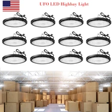 100W UFO High Bay LED Lights, Highbay with US Plug Commercial Bay Lighting 12PCS