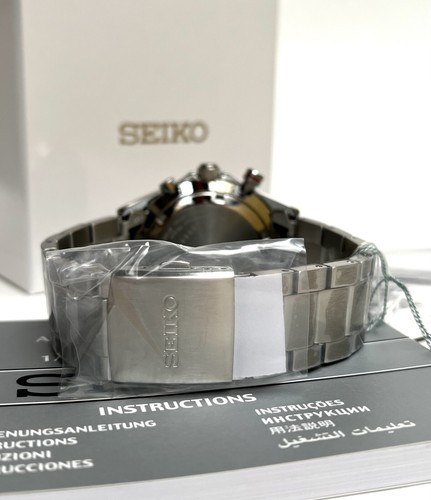 Seiko SSB407P1 Chronograph Blue Dial Silver Stainless Steel Bracelet Dress Watch - Picture 5 of 8