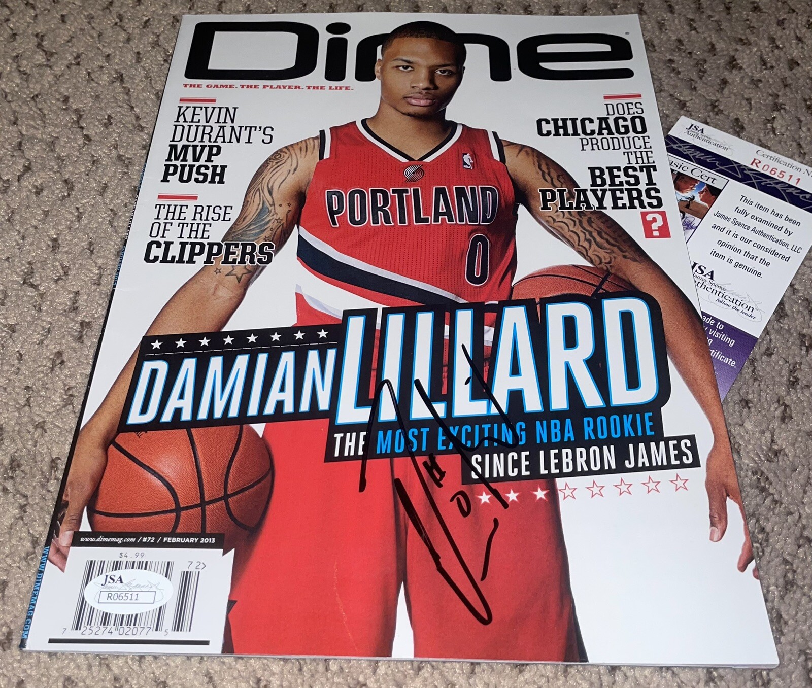 Damian Lillard Autographed Signed DIME MAGAZINE PORTLAND BASKETBALL JSA DAME AUTO 