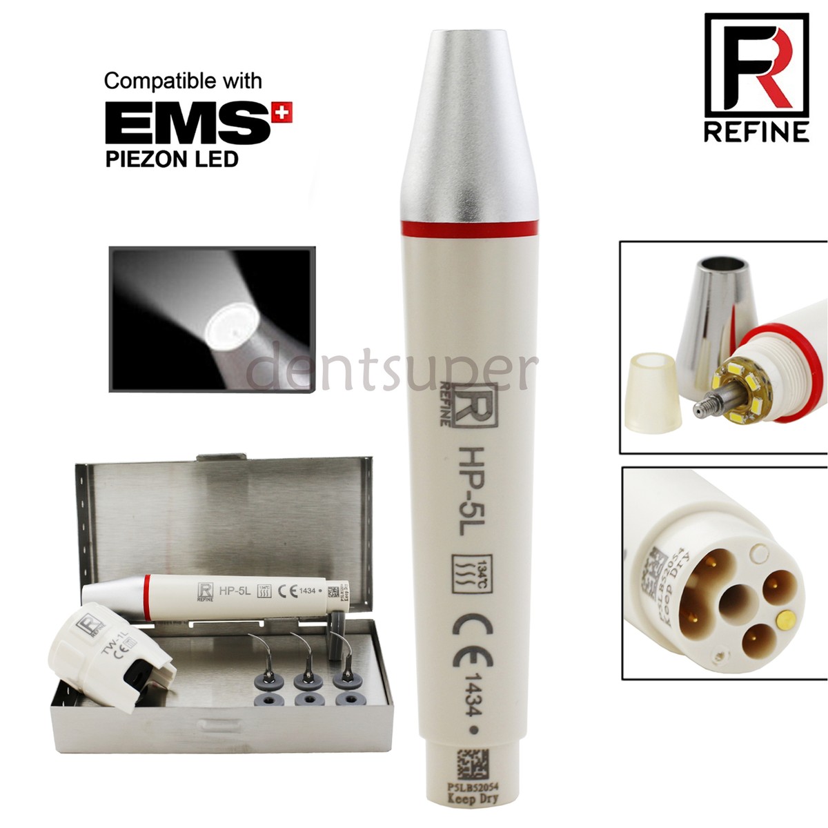 Dental Scaler Handpiece PIEZON LED Ultrasonic Scaler Fit EMS
