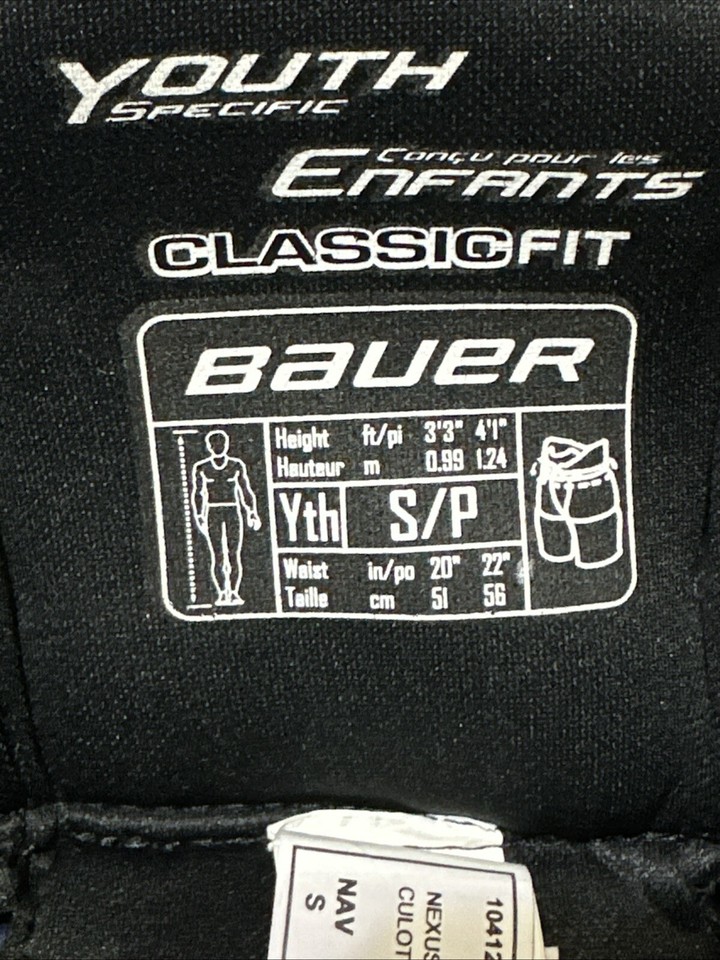 Youth Bauer Hockey Nexus 400 Classic Fit Blue Padded Pants Size Small