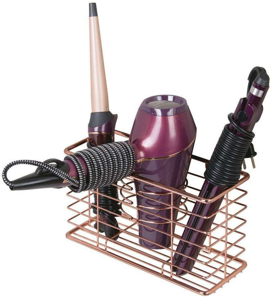 Wall Mount Hair Care Styling Tool Organizer Storage Basket For