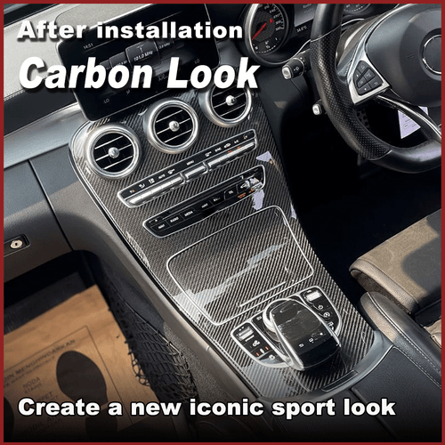Carbon Center Console Panel Cover For Benz GLC X253 2020 /C-Class W205 2019-2021 - Picture 3 of 11