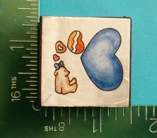 TEDDY BEAR with HEART Foam Mounted Rubber Stamp