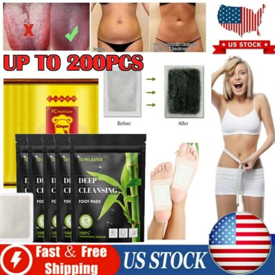 200PCS Detox Foot Patches Pads Body Toxins Feet Slimming Deep Cleansing Herbal